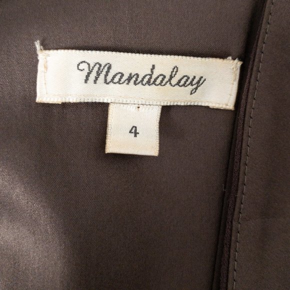 Vintage Y2K XS Silk Beaded Mini Party Dress Brown - Picture 7 of 9